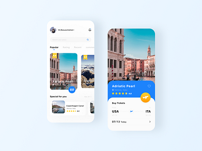 travel app page