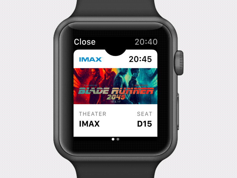 Cinema Tickets on Apple Watch