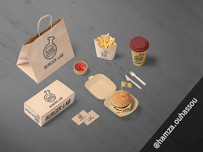 Burger store logo design "BURGER LAB" art branding design flat graphic design illustration illustrator logo minimal vector