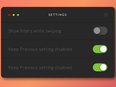 Daily UI tweeks dark theme settings sketch ui ux web