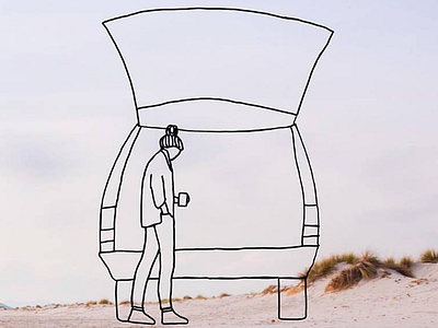 #Vanlife Begins adventure beach drawing graphic design illustration minimal nature outdoors pastel photography woman