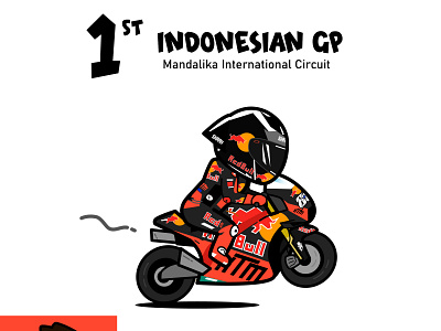 Mini GP Mandalika - Oliveira88 cartoon design flat art graphic design illustration motogp sport vector