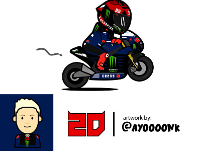 Mini GP Mandalika - Quartararo20 branding cartoon design flat art graphic design illustration logo motogp sport ui