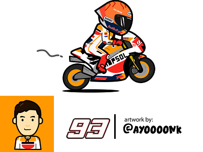 Mini GP Mandalika - Marquez93 branding cartoon design flat art graphic design illustration logo motogp sport ui