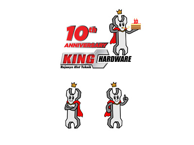 Mascot King Hardware branding cartoon design flat art graphic design hardware illustration logo mascot ux vector