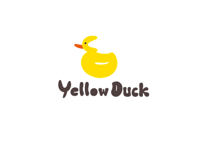 Yellow Duck Logo Letter branding cartoon design flat art graphic design illustration logo ui ux vector