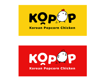 Korean Food Popcord Chicken Logo Concept 2 branding cartoon design flat art graphic design illustration logo ui ux vector