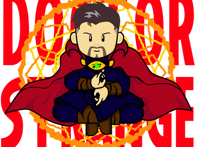 Marvel Dr Strange Mini Cartoon Illustration branding cartoon design flat art graphic design illustration logo ui ux vector