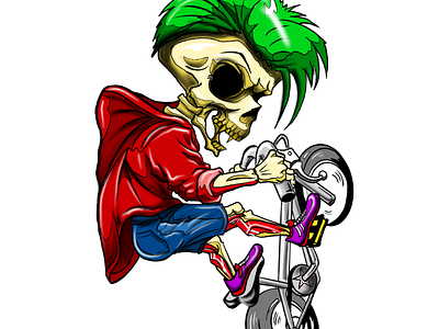 BMX skull bike riding skull skullart