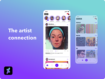 Art Social app ui ux