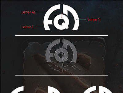 FQN logo app art branding design flat icon logo minimal typography vector