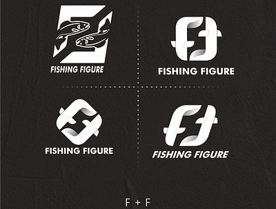 Fishing Figure monogram app art branding design flat icon illustration logo monogram ui vector