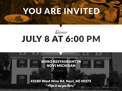 Dinner Invite Email dinner email internet invitation invite minimal modern restaurant type