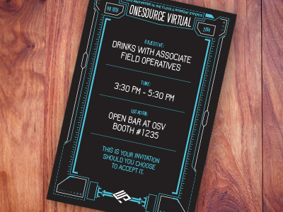 Open Bar Invitation clean flyer futuristic handout hud invitation invite modern technological typography