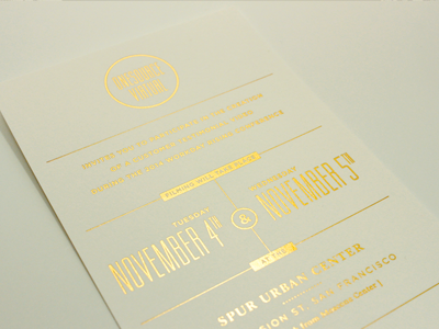 Invite Gold clean foil gold handout invitation invite mail minimal