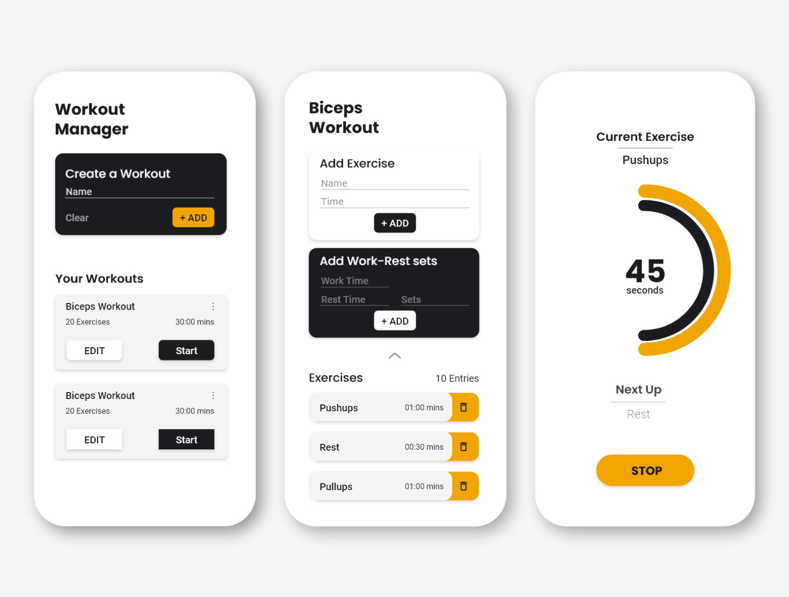 Workout Timer App Minimal UI by Chinmay Inamdar on Dribbble