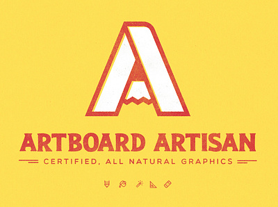 Artboard Artisan Branding "Print" brand branding logo offset paper pencil print red retro texture type typography yellow