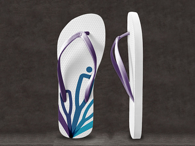 Flip Flops blue canoe logo product mockup purple shoes sport