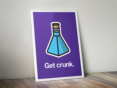 "Get Crunk" Poster blue gaming mana poster potion purple sticker