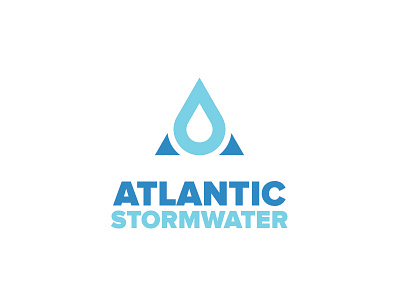 Atlantic Stormwater Logo blue brand design droplet logo rain teal water