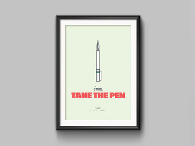 Take the Pen! illustration minimalist pen poster print seinfeld tv