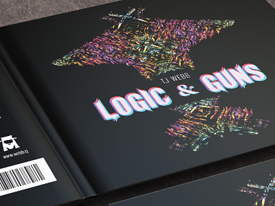 Digipak Album Artwork: Logic & Guns abstract album blue cd digipak mockup pink purple typography