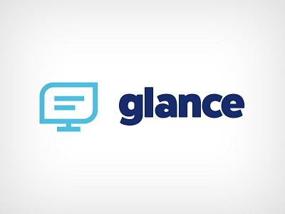 Glance Logo blue design icon logo monitor navy teal tv typography