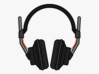 Fostex T50RP MKIII Headphones Illustration fostex grunge headphones icon illustration music noise orange technology vector