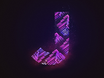 "J": An Identity Exploration 80s blue brand identity j letter pink purple retro space stars vhs