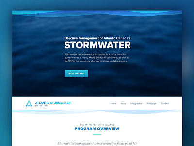 Atlantic Stormwater Initiative Website banner beach blue hero landing ocean sea ui ux water wave website