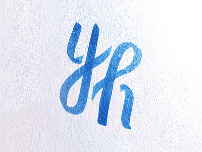 Hand Lettering | Y & H blue cursive h hand letterform lettering letters type typography writing y