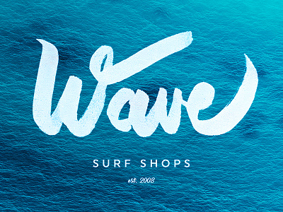 Hand Lettering | Wave Surf Shops blue coastal cursive hand lettering ocean surf surfing type typography water wave