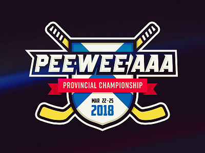 PeeWee AAA Provincial Championship 2018 brand crest hockey logo modern province sport sports team typography