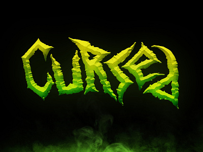 "Cursed" Horror-Themed Hand Lettering evil goblin gradient green halloween hand lettering horror lettering metal scary sharp type typography