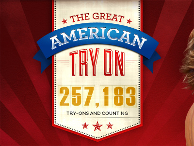 The Great American Try On counter design photoshop type