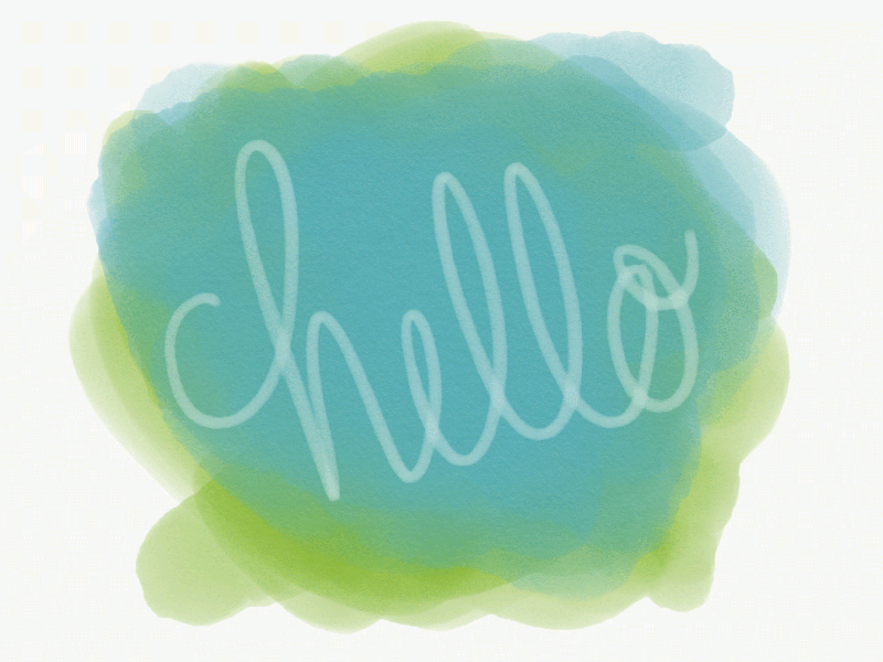 Watercolor Hello lettering water color