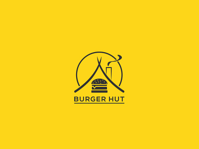 BURGER HUT | Logo Design branding burger design flat food food logo hut icon illustration logo restaurant typography vector web