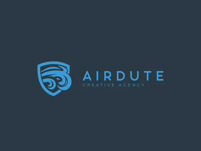 Airdute | Logo Design agency branding creative design flat illustration logo sheild vector web