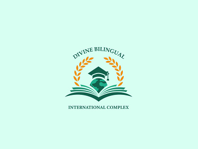 Divine Bilingual | Logo Design academic college design flat illustration logo school study typography university web