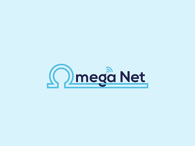Omega Net | Logo Design broadband design flat illustration internet internet provider lan logo omega provider typography web wifi wifi logo
