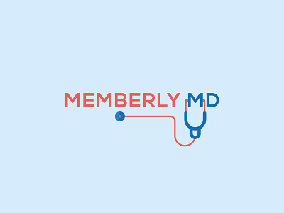 Memberly MD | Logo Design branding clinic design doctor flat hospital illustration logo medic medical stethoscope typography vector web