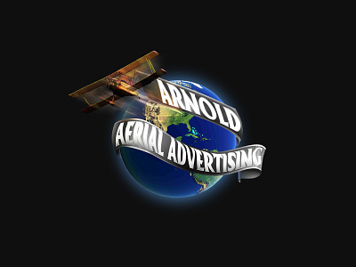 Arnold Ariel Advertising | Logo Design 3d 3d design 3d logo advertising air airplane arial branding design earth illustration logo plane