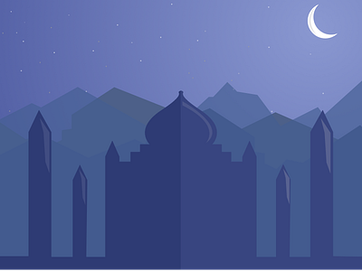 Taj Mahal flat design hello dribbble night time taj mahal