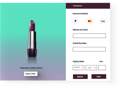 #Daily UI credit card checkout page design design