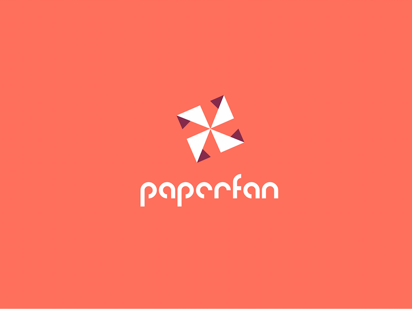 Logo Design - Paperfan branding color coral design graphic design icon identity design identitydesign logo logo design logo designer logo mark logodesign logos pink purple