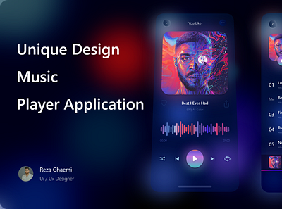 Unique Desingn Music Player Application app branding design graphic design ui ux