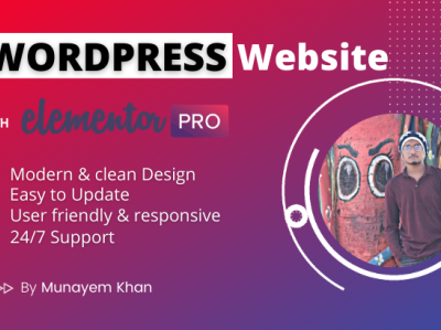 I will design wordpress website with elementor pro page builder app business website design landing page web wordpress wordpress blog wordpress design