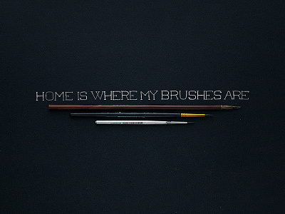 Home is where my brushes are. brush calligraphy goshawaf lettering watercolor