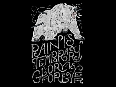Pain is temporary calligraphy goshawaf illustration lettering type typography