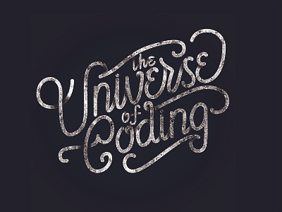 The universe of coding. goshawaf illustration lettering space type typography